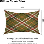Batmerry Apple Green Checkered Pillowcases, Close Up of The of A Tartan Decorative Bed Pillow Cover with Hidden Zipper Soft Blended for Hair and Skin 20X26 in - Image 4