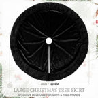 Skylety 48" Velvet Christmas Tree Skirt with Faux Fur Trim,Black - Image 2