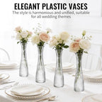 12 PCS Glass Bud Vases in Bulk, 8.5” Tall Clear Ribbed Flower Vases for Centerpieces, Textured Minimalist Small Vases for Flower, Home Office Wedding Table Decorations - Image 5