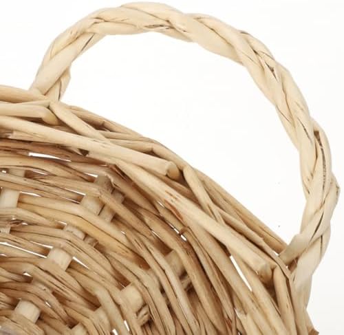 2Pcs Woven Hanging Basket Decorative Wall Hanging Flower Baskets Handwoven Plant Holder with Handle for Home and Garden Plant Display and Storage Stylish Plant Baskets - Image 5