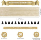 6 Pack Beige Cheesecloth Table Runner 35×120Inch Boho Wedding Home Decor - Image 3