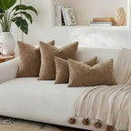 decorUhome Soft Chenille Brown Throw Pillow Covers 26X26 Set of 2 - Image 5