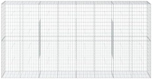 vidaXL Gabion Basket with Cover 157.5"x19.7"x78.7" Galvanized Iron - Image 5
