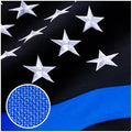 Thin Blue Line Flag 4x6 ft Deluxe Super Tough Series, Heavy Duty Spun Polyester, Back Police Flag High Wind, Durable Blue American Law Enforcement Flags for Outdoor Outside by XIFAN