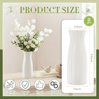 Qinyoung 8 Set White Ceramic Vases for Flowers, 8'' Small Vase, Trendy - Image 2