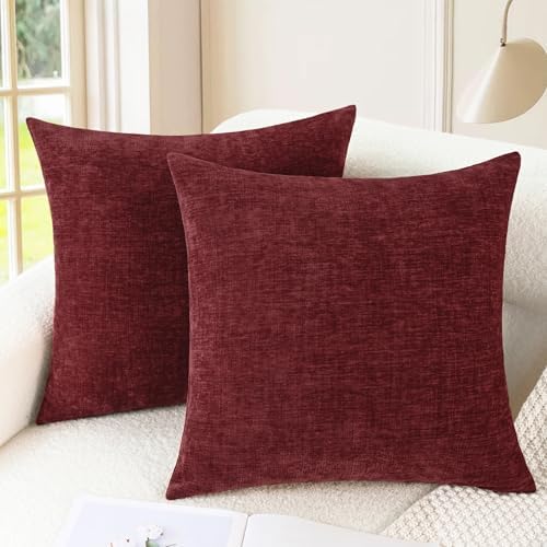 CaliTime Decorative Couch Throw Pillow Covers 26 X 26 Inches Burgundy by CaliTime