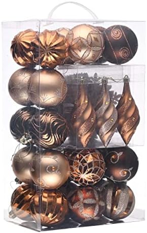Valery Madelyn Christmas Tree Decorations Set, 40ct Bronze Copper and Gold Shatterproof Christmas Ball Ornaments Bulk, Luxury Hanging Ornaments for Xmas Holiday Party Decor by ValeryMadelyn