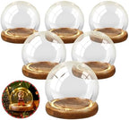 Funtery 6 Pcs 3.94 Inch Christmas Glass Display Dome Cloche Glass Globe by Funtery
