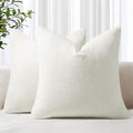 decorUhome Soft Chenille Cream White Throw Pillow Covers 24X24 Set of 2 by decorUhome