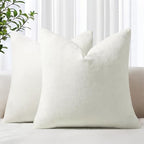 decorUhome Soft Chenille Cream White Throw Pillow Covers 24X24 Set of 2 by decorUhome