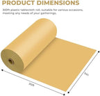 54 Inch X 300 Feet Plastic Table Cover Roll Premium Disposable Plastic Tablecloth for All Type/Shape Tables | Picnic, Party, Banquet, Birthdays, Weddings (Gold, 54 Inch X 300 Feet) - Image 2