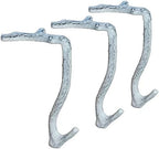 Lulu Decor,100% Cast Iron 8" Antique White Branch Mantel Stocking Holders with Rubber Base for Better Grip, can Hold Upto 9 lbs, Natural Beautiful Shape, Simple Sophisticated Design (3 Pcs) by LuluDecor