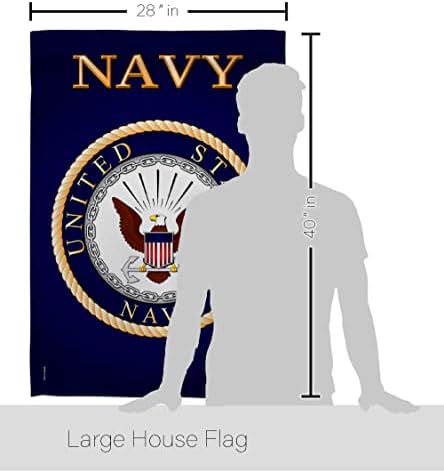Navy House Flag - Pack Armed Forces USN Seabee United State American Military Veteran Retire Official USA Vintage Applique - Decoration Banner Small Garden Yard Gift Double-Sided Made In 28 X 40 - Image 2
