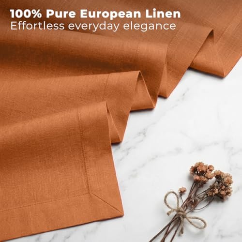Classic Linen™ by D'Moksha, Rust Table Runner 120 Inches Long, 100% Pure Linen, 14 x 120 Inch Table Runner for Dresser, Dining- Fall, Weddings, Outdoor Hosting - Image 2
