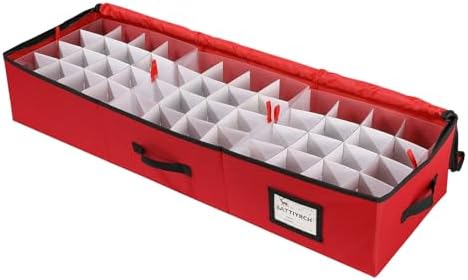 Sattiyrch Christmas Ornament Storage Box,Box Contributes Slots for 96 Holiday Ornaments 3-Inch Underbed Storage - Image 3