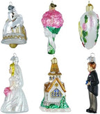 Wedding Collection Set of 6 Glass Old World Christmas Ornament 14011 - Image 3