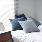 Topfinel Decorative Throw Pillow Covers Aque Teal Blue Gray Series,Summer Corduroy Striped Toss Pillows for Couch,Patio,Balcony,Children Bedroom,Modern Fluffy Blue Gradient Shams 26x26 Inch Set of 4 - Image 5