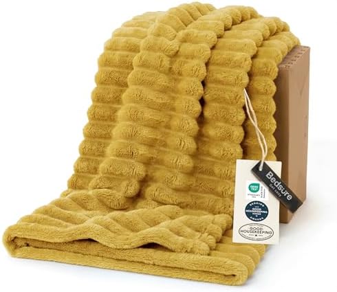 Bedsure Soft Twin Blanket for Bed Decor Gifts Yellow 60"x80" by BEDSURE