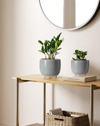 LE TAUCI Ceramic Plant Pots, 5.1 + 6.4 Inch, Set of 2, Reactive Glaze Gray - Image 3