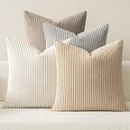MIULEE Soft Corduroy Decorative Throw Pillow Covers Neutral Tan 18x18 by MIULEE