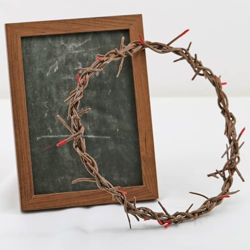 Framed Jesus Veil Image with Crown of Thorns & Veronica’s Veil - Christian Wall Decor for Home Prayer Room, Religious Easter Lent Gifts (Jesus Face) (Brown) - Image 5