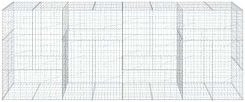 vidaXL Gabion Basket with Cover 157.5"x39.4"x59.1" Galvanized Iron - Image 5