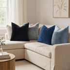 decorUhome Soft Chenille Haze Blue Throw Pillow Covers 24X24 Set of 2 - Image 3