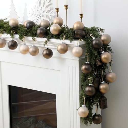 Yunlly 12 Pcs Neutral Christmas Ornament, Bronze Champagne Gold, 3.15'' - Image 5