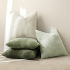 MIULEE Soft Corduroy Decorative Throw Pillow Covers Light Green 16x16 - Image 4