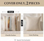 ANRODUO Boho Decorative Pillow Covers 18x18 Blue-Earth Tones Pack of 2 - Image 4