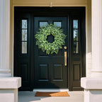 26" Artificial Eucalyptus & Boston Ferns Wreath for Front Door (Gray-Green) - Image 2