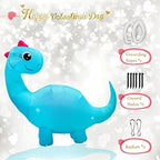 6FT Tall Valentine's Day Inflatables Cute Dinosaur with Sweet Heart, Blow Up Valentine's Day Dino Outdoor Decoration Built-in 4 LED Lights for Wedding Propose Indoor Yard Party Supplies - Image 4