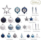 Valery Madelyn 100ct Christmas Tree Decorations Ball Ornaments Set Medium - Image 3