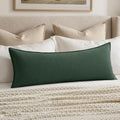 MIULEE Decorative Linen Lumbar Pillow Cover 14x36 Inch Dark Green by MIULEE