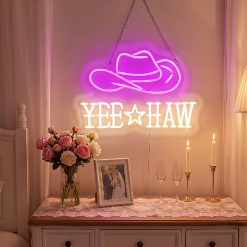 Zhengmy Yee Haw Neon Sign, USB Powered Western Cowboy Wall Decor by Zhengmy