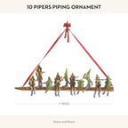 MACKENZIE-CHILDS Patience Brewster 12 Days Christmas Ornament, Decorative Hanging Ornament for Christmas Tree, 10 Pipers Piping - Image 4