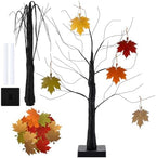 Briwooody 24'' Thanksgiving Tree Kit with Realistic Maple Leaves, Thankful Tree Kit with Writing Pen Hemp Rope DIY Fall Decorations Craft for Autumn Desktop Decor Thanksgiving Gift by Briwooody