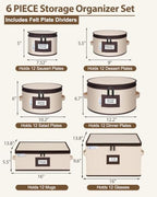 punemi China Storage Containers, 6-Piece Hard Shell Dinnerware Storage - Image 2