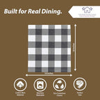 LFH Home 100% Cotton Cloth Reusable Dinner Napkins Set of 12 Washable Soft Decorative Buffalo Plaid Gingham and Checkered Table Napkins for Holidays Wedding Farmhouse Decor 18x18 Inch-Charcoal & White - Image 3