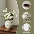 Ceramic Flower Vase for Home Decor, Vintage Green Decorative Vase 5.9 Inch - Image 5