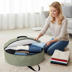 36 Inch Round Storage Bag 1 Pack,Vintage Green Graze Pattern Waterproof Wreath Storage Container with Handles&Zipper Monochrome Closet Organizer Bags Garland Box - Image 3