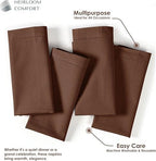 Brown Cloth Dinner Napkins 18x18 Inch - 12 Pack - Soft, Absorbent, Durable, Reusable, Washable - 100% Cotton with Hemstitch Mitered Edges - Ideal for Farmhouse Décor, Fall, Weddings - Image 2