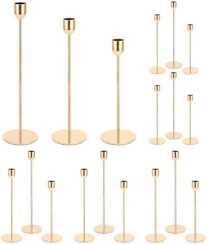 18Pcs Gold Candlestick Holders, Metal Tall Taper Candle Stick Holder by Ovveroche