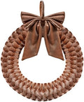 Brown Christmas Velvet Wreath 14" Christmas Decoration Front Door Xmas Velvet Ornament with Bow Xmas Wreath Decorations for Table Fireplace Porch Window Wall New Years Home Party Indoor Decoration by CHUNNIN