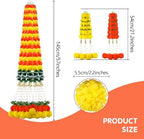 11PCS Diwali Decorations Marigold Garland for Home, Artificial Marigold with Bells and Leaves Long Strands for India Wedding, Pooja Decor, Marigold Flowers for All Year Decoration - Image 2
