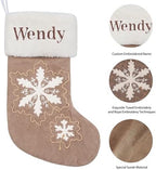 GEX Personalized Christmas Stockings 4 Pack Custom Name Embroidery Rope Stitch Suede Fluffy Cuff Xmas Stocking for Family with Names 20 Inch Boho Rustic for Fireplace Decoration (Set of 4) - Image 4