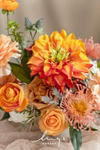 Ling's moment Fake Flowers Box, Vintage Coral & Orange Deluxe Combo - Image 3