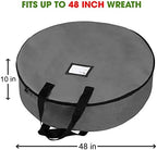 Heavy Duty Wreath Storage Bag 48" | Garland Wreaths Container with Handles| Durable 600D Oxford Polyester Material Xmas Holiday Wreaths Storage Holder (Gray) - Image 5