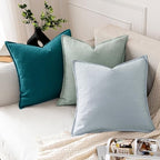 MIULEE Decorative Linen Pillow Covers 20x20 Inch Teal Blue - Image 5