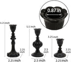 Guichifun Black Candlestick Holder Set of 3 Living Room Decor - Image 3